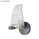 Minimalist sail glass wall light black & brass bedroom sconce