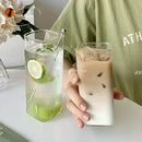 Minimalist square glass juice cup kitchen drinkware