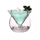 Minimalist stemless martini chiller glass for dining room entertaining