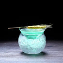 Minimalist stemless martini chiller glass for dining room entertaining
