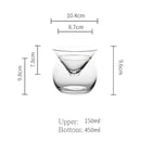 Minimalist stemless martini chiller glass for dining room entertaining