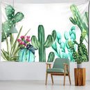 Minimalist teal cactus tropical plant tapestry children’s room decor