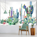 Minimalist teal cactus tropical plant tapestry children’s room decor