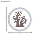 Minimalist tree silhouette acrylic wall lamp white & coffee bedroom
