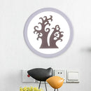 Minimalist tree silhouette acrylic wall lamp white & coffee bedroom