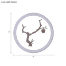Minimalist tree silhouette acrylic wall lamp white & coffee bedroom