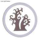 Minimalist tree silhouette acrylic wall lamp white & coffee bedroom