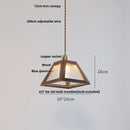 Minimalist walnut and brass glass led pendant lamp dining room