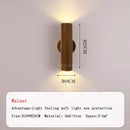 Minimalist walnut & natural led wood wall lamp for bedroom