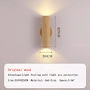 Minimalist walnut & natural led wood wall lamp for bedroom