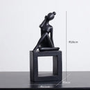 Minimalist white abstract figures sculpture living room decor