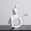 Minimalist white abstract figures sculpture living room decor