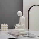 Minimalist white abstract people resin statue set living room decor