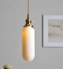 Minimalist white and black glass pendant light for bedroom