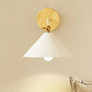 Minimalist white and brass pyramid wall lighting bedroom sconce