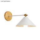 Minimalist white and brass pyramid wall lighting bedroom sconce