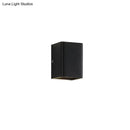 Minimalist white and brass wall lamp bedroom cube shade sconce