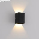 Minimalist white and brass wall lamp bedroom cube shade sconce