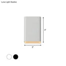 Minimalist white and brass wall lamp bedroom cube shade sconce