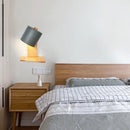 Minimalist white and green nordic wood wall sconce bedroom light