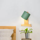 Minimalist white and green nordic wood wall sconce bedroom light