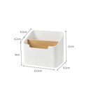 Minimalist white and wood office supplies storage rack office