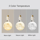 Minimalist white astronaut pendant light for children’s bedroom