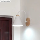 Minimalist white & black conical wall sconce bedroom wall light