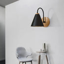 Minimalist white & black conical wall sconce bedroom wall light
