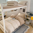Minimalist white buttoned washed cotton bedding set bedroom duvet