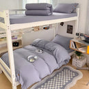 Minimalist white buttoned washed cotton bedding set bedroom duvet