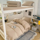 Minimalist white buttoned washed cotton bedding set bedroom duvet