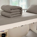 Minimalist white buttoned washed cotton bedding set bedroom duvet