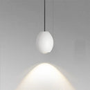 Minimalist white ceramic egg adjustable pendant light kitchen spotlight