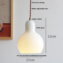 Minimalist white ceramic led pendant lamp dining room warm glow
