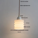 Minimalist white ceramic led pendant lamp dining room warm glow