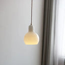 Minimalist white ceramic led pendant lamp dining room warm glow