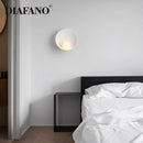 Minimalist white ceramic led wall sconce bedroom lighting