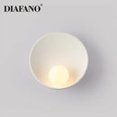 Minimalist white ceramic led wall sconce bedroom lighting