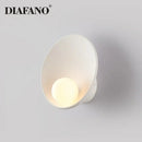 Minimalist white ceramic led wall sconce bedroom lighting