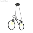 Minimalist white city bike pendant light for kids room open bulb design