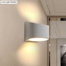 Minimalist white cylindrical led wall sconce bedroom wall lamp