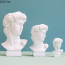 Minimalist white david portrait resin sculpture living room decor