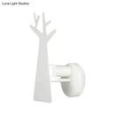 Minimalist white deer tree wall mount light bedroom sconce
