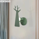 Minimalist white deer tree wall mount light bedroom sconce