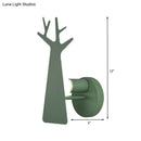 Minimalist white deer tree wall mount light bedroom sconce