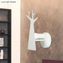 Minimalist white deer tree wall mount light bedroom sconce