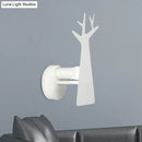 Minimalist white deer tree wall mount light bedroom sconce