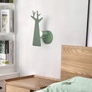 Minimalist white deer tree wall mount light bedroom sconce