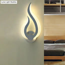 Minimalist white flame wall sconce bedroom led light